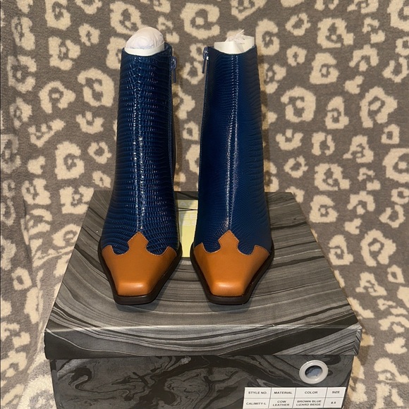 Jeffrey Campbell Shoes - Jeffrey Campbell Calimity-L Heeled Boots in Brown Blue Lizard Beige 😍 New 🆕 😍😍